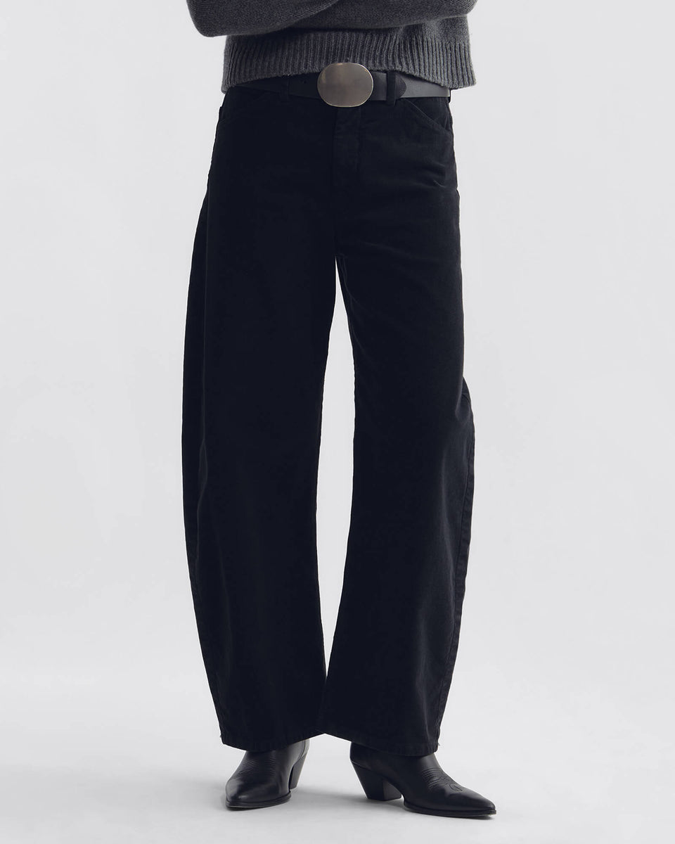 TRIBECA CORDUROY PANT IN JET BLACK