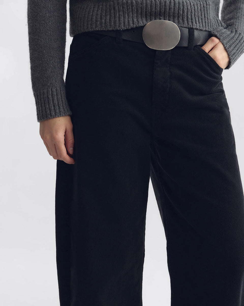 TRIBECA CORDUROY PANT IN JET BLACK