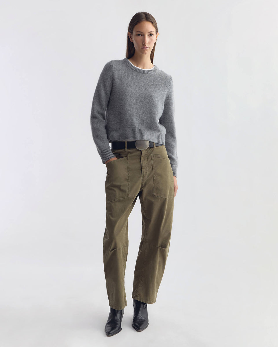 SHON COTTON PANT IN VINTAGE WASHED - ARTICHOKE