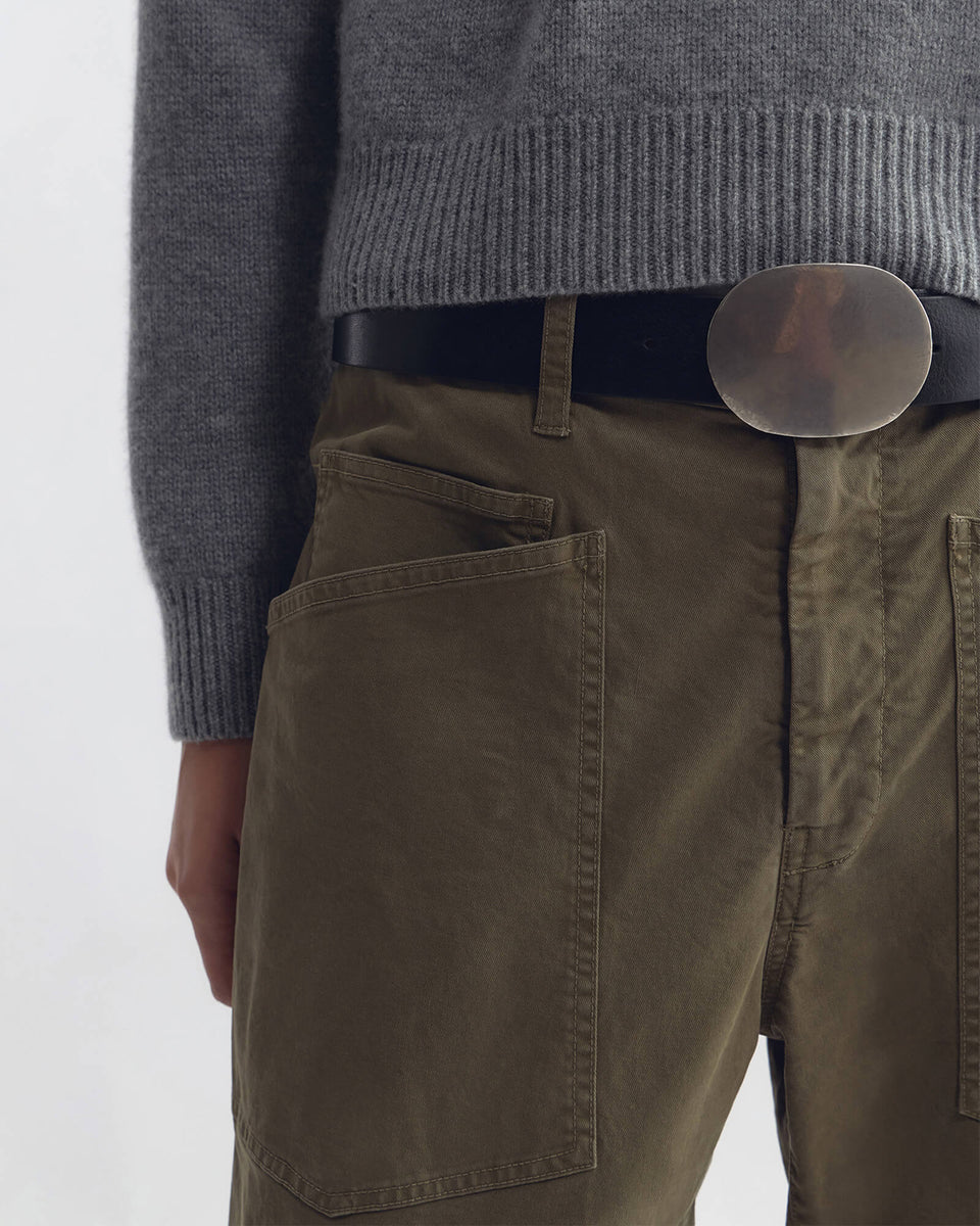 SHON COTTON PANT IN VINTAGE WASHED - ARTICHOKE