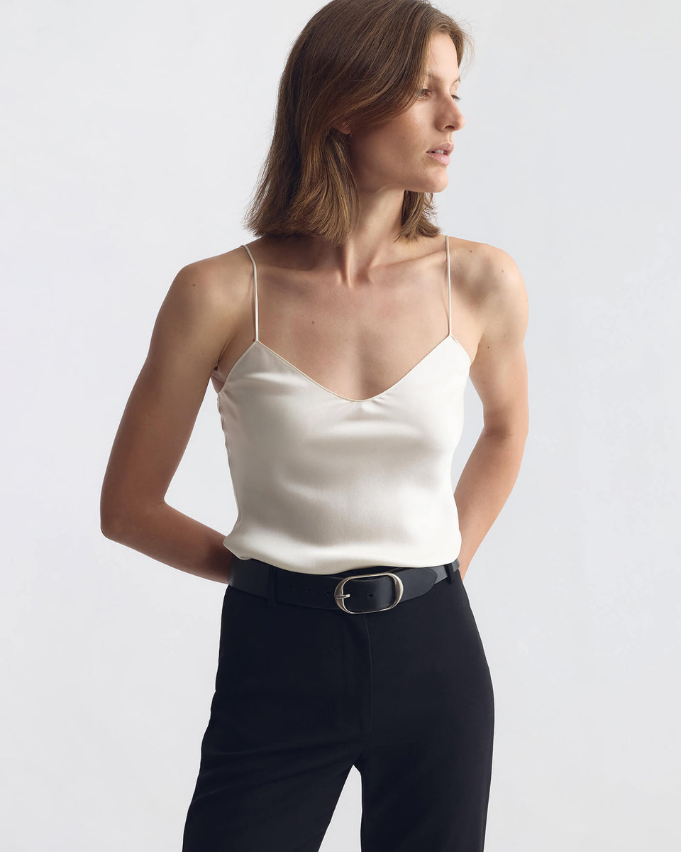 ISABELLA SILK CAMI IN IVORY