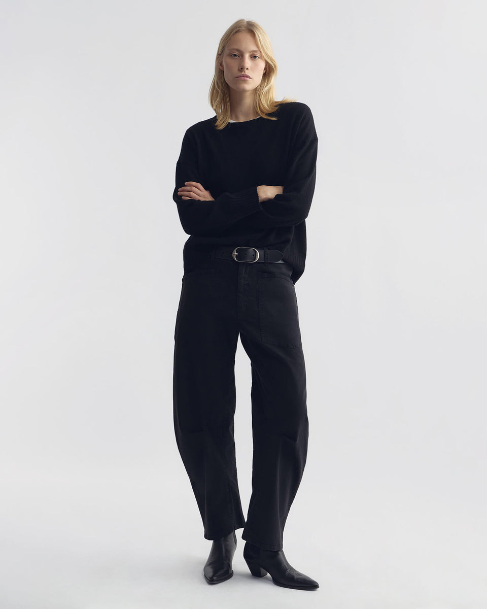 SHON COTTON PANT IN JET BLACK