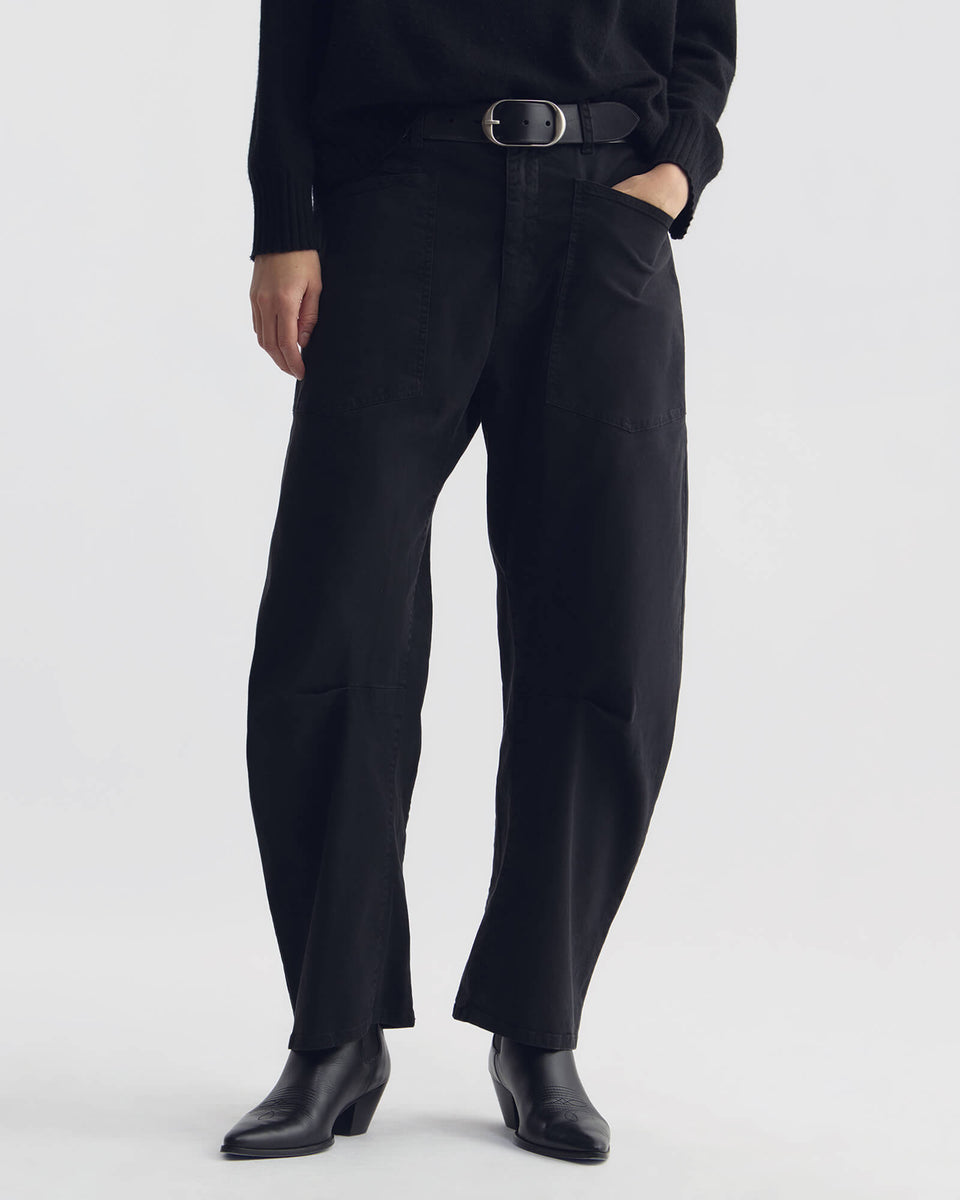 SHON COTTON PANT IN JET BLACK