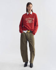 GLADYS COTTON SWEATSHIRT IN WASHED RED/IVORY