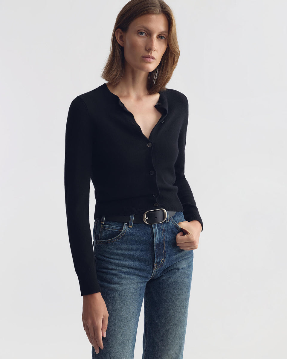 MARCH CASHMERE CARDIGAN IN BLACK