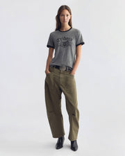 LANA TEE IN HEATHER GREY/JET BLACK
