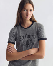 LANA TEE IN HEATHER GREY/JET BLACK