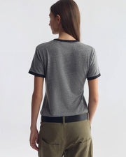 LANA TEE IN HEATHER GREY/JET BLACK