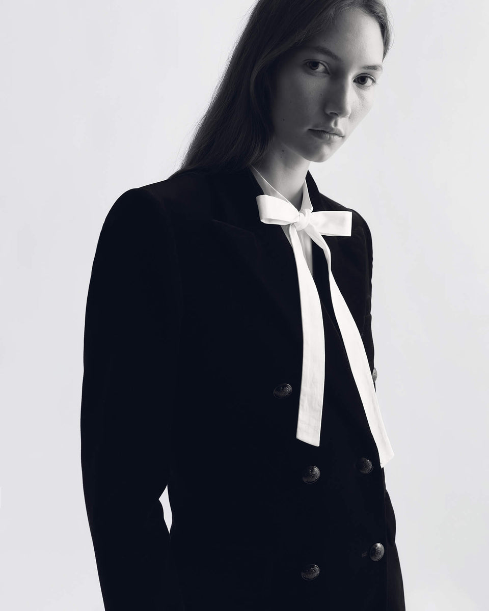 MOSELLE DOUBLE BREASTED VELVET JACKET IN MOSELLE DOUBLE BREASTED VELVET JACKET