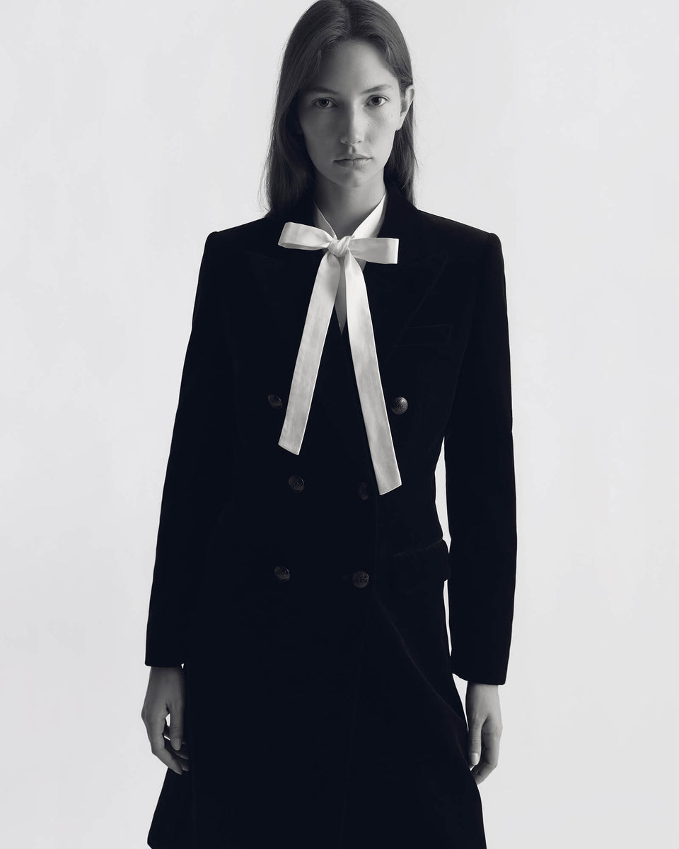MOSELLE DOUBLE BREASTED VELVET JACKET IN MOSELLE DOUBLE BREASTED VELVET JACKET