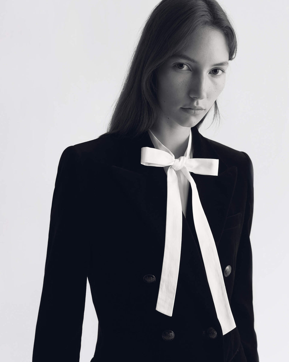 MOSELLE DOUBLE BREASTED VELVET JACKET IN MOSELLE DOUBLE BREASTED VELVET JACKET