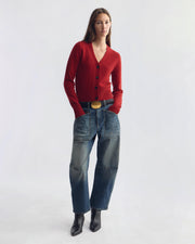 CHARMAINE CASHMERE CARDIGAN IN CRIMSON RED