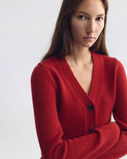 CHARMAINE CASHMERE CARDIGAN IN CRIMSON RED