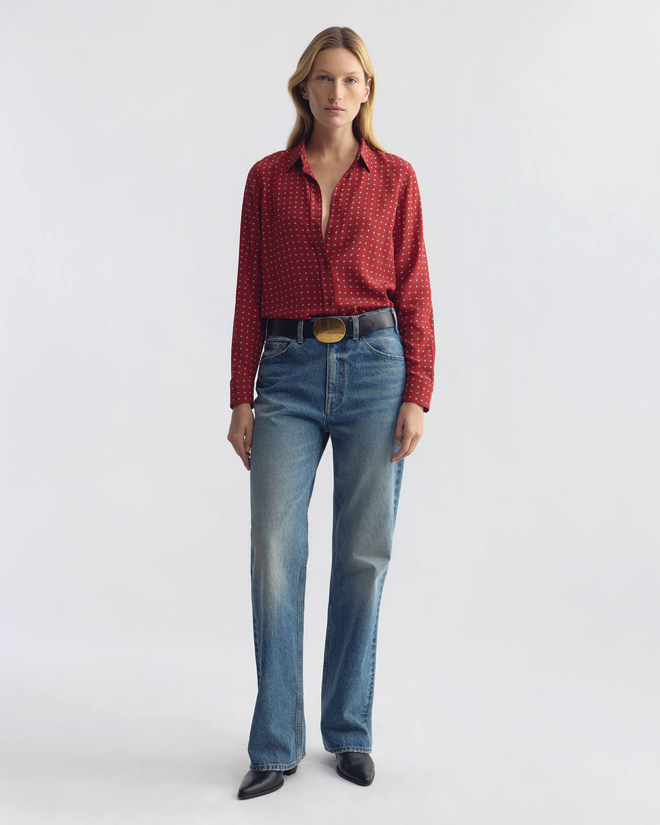 GAIA SILK SHIRT IN ASCOT DOT