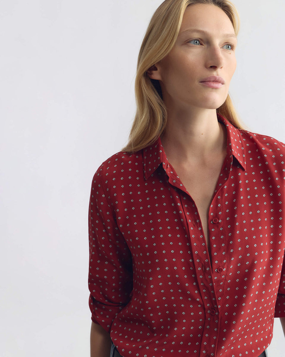 GAIA SILK SHIRT IN ASCOT DOT