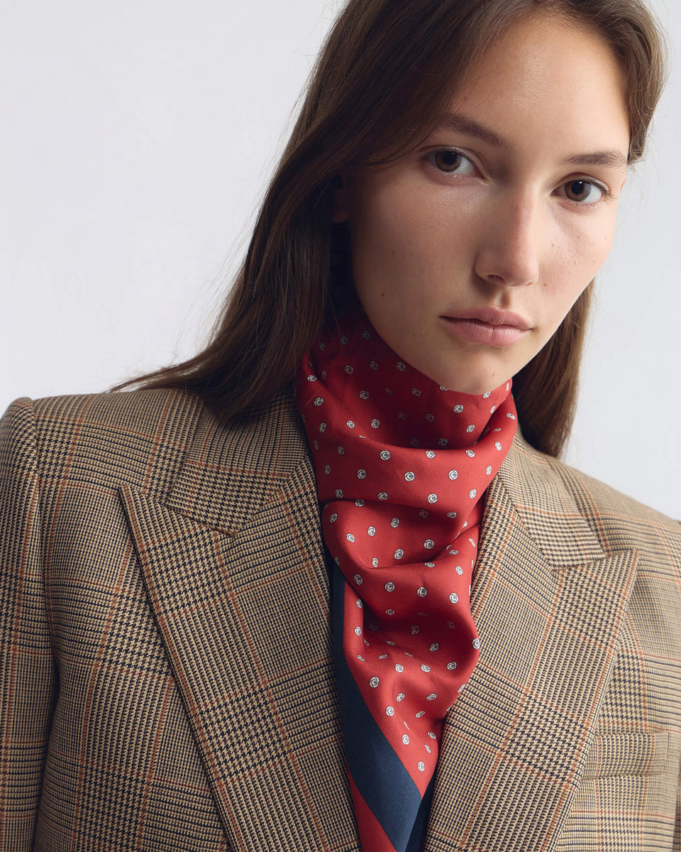 SILK TWILL SCARF IN ASCOT DOT
