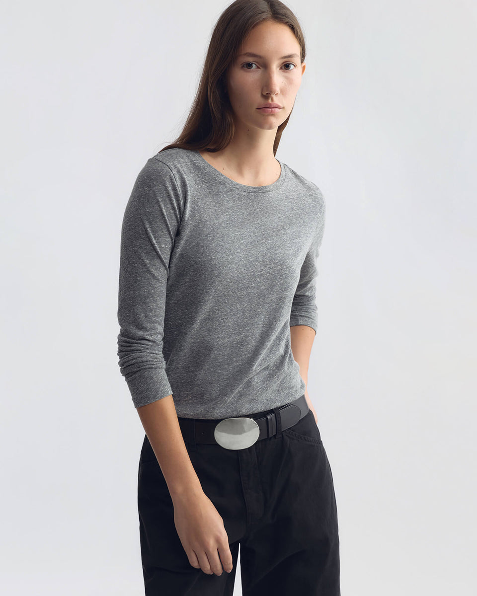 RAITT LONG SLEEVE SHIRT IN HEATHER GREY