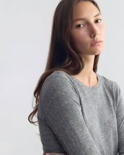 RAITT LONG SLEEVE SHIRT IN HEATHER GREY