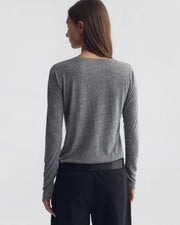 RAITT LONG SLEEVE SHIRT IN HEATHER GREY