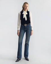 ISMAEL TAILORED VELVET VEST IN BLACK