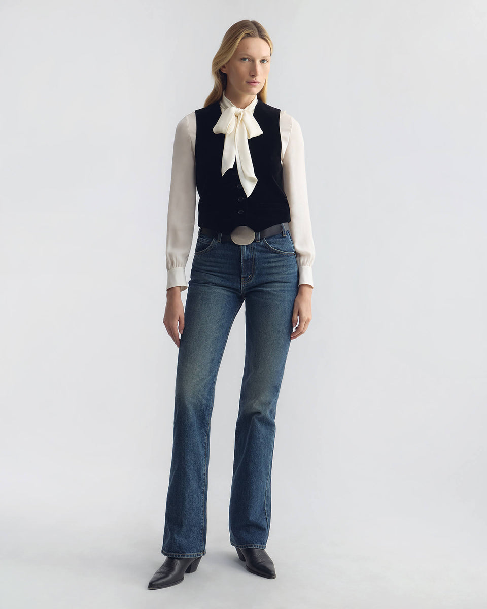 ISMAEL TAILORED VELVET VEST IN BLACK