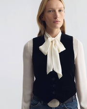 ISMAEL TAILORED VELVET VEST IN BLACK
