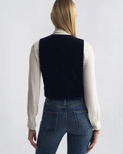 ISMAEL TAILORED VELVET VEST IN BLACK
