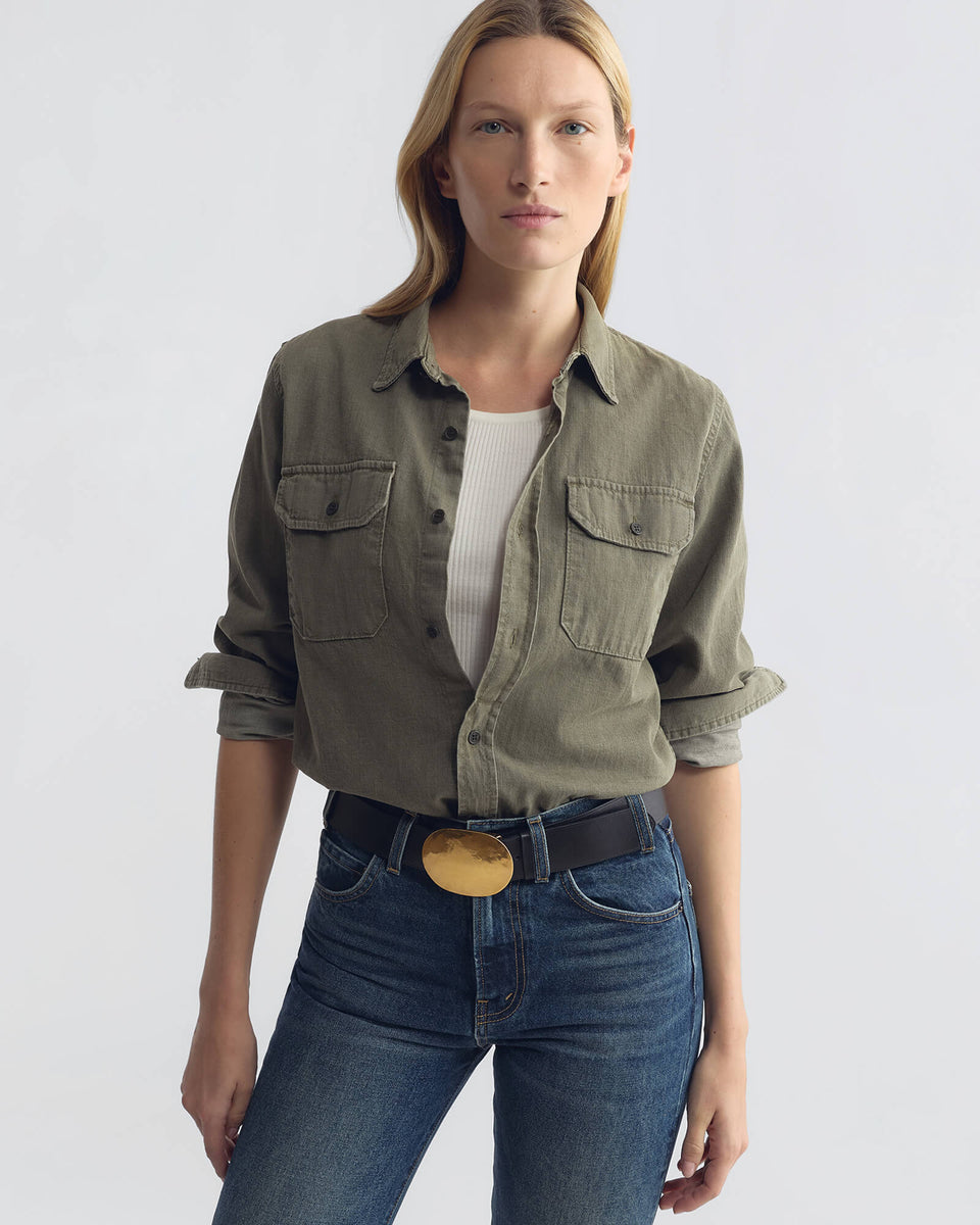 ESTELL DENIM SHIRT IN JUNIPER WASH