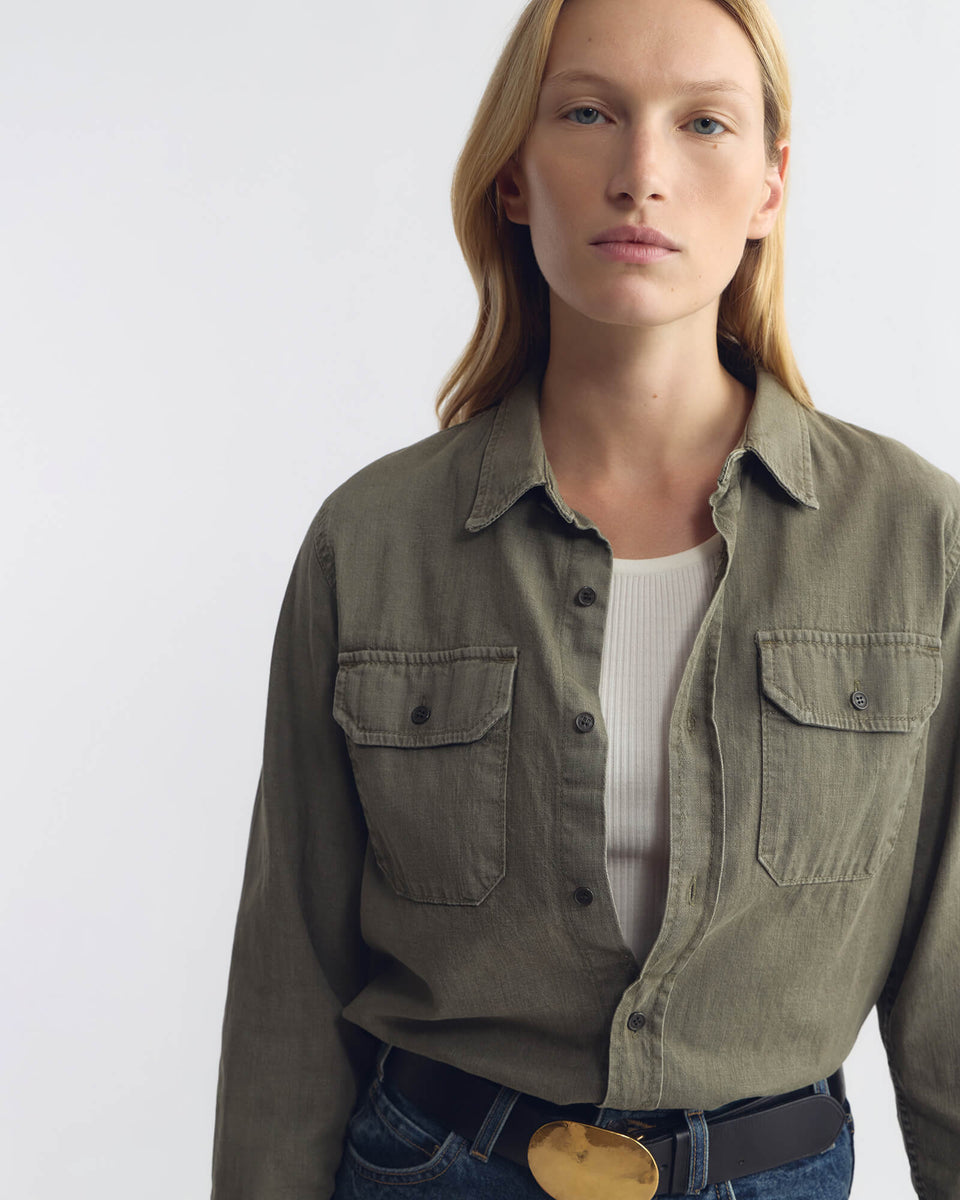 ESTELL DENIM SHIRT IN JUNIPER WASH
