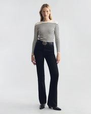 REGIS WOOL SWEATER IN IVORY/DARK NAVY STRIPE