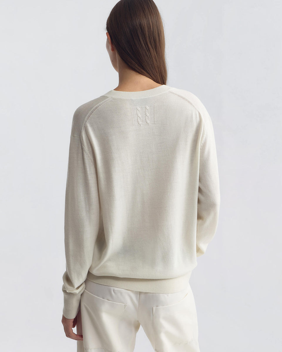 ASHTON WOOL SWEATER IN IVORY