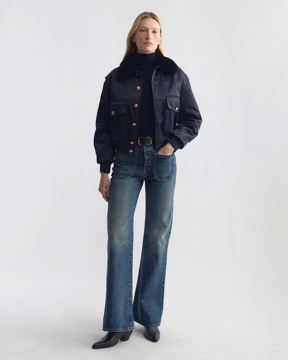YOLANDA WOOL SWEATER IN DARK NAVY