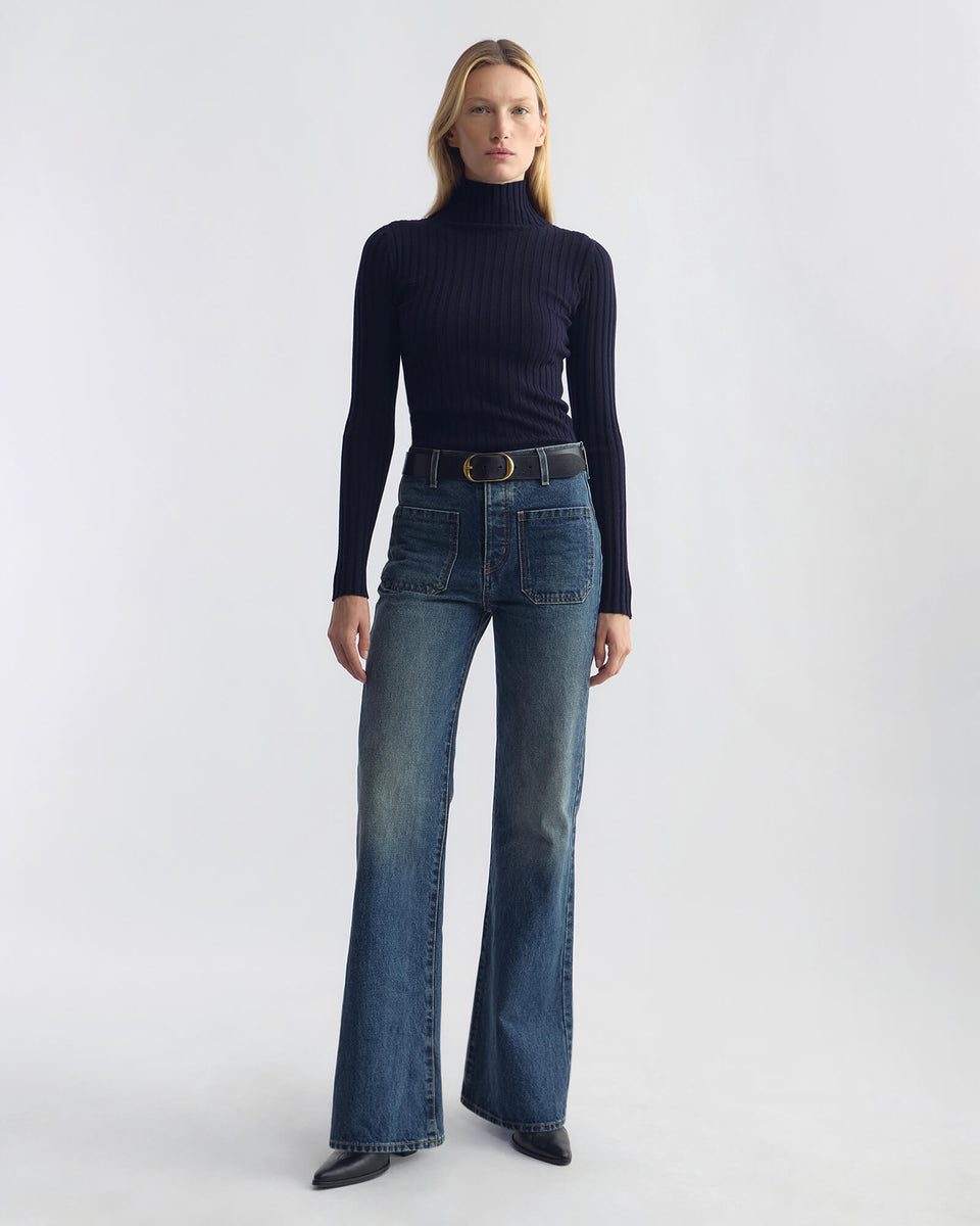 YOLANDA WOOL SWEATER IN DARK NAVY
