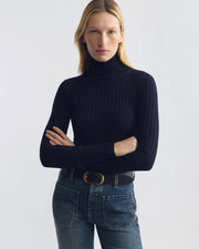 YOLANDA WOOL SWEATER IN DARK NAVY