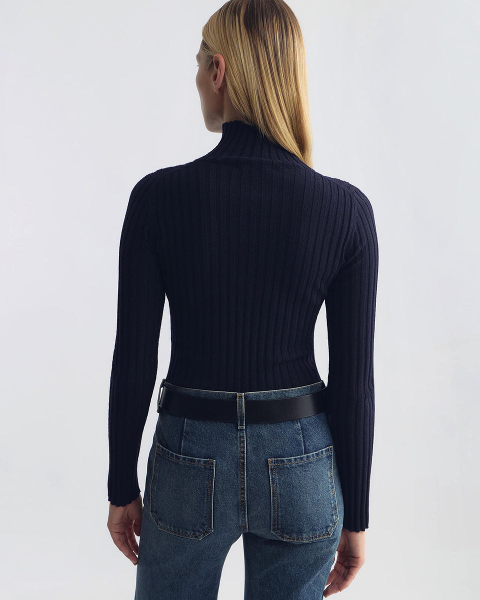 YOLANDA WOOL SWEATER IN DARK NAVY