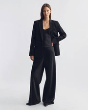MARLOW WIDE LEG SILK PANT IN JET BLACK