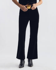 CROPPED CORETTE VELVET PANT IN BLACK