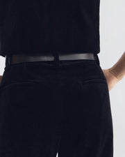 CROPPED CORETTE VELVET PANT IN BLACK