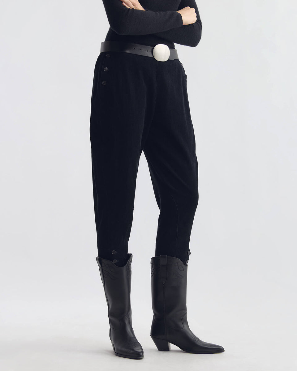 AYMON CORDUROY RIDING PANT IN BLACK