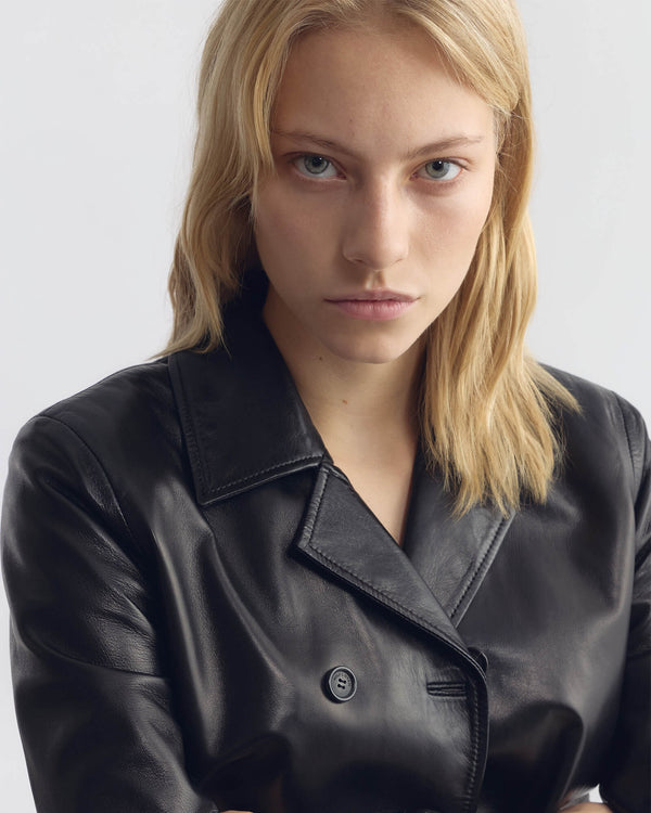 DORIAN LEATHER PEACOAT