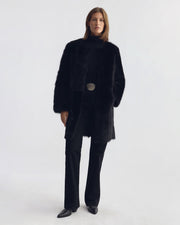 GRISETTE SHEARLING COAT IN BLACK