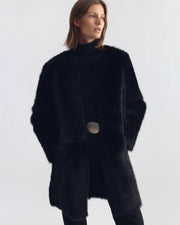GRISETTE SHEARLING COAT IN BLACK