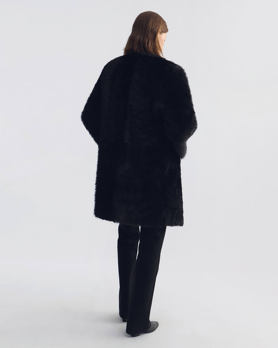 GRISETTE SHEARLING COAT IN BLACK