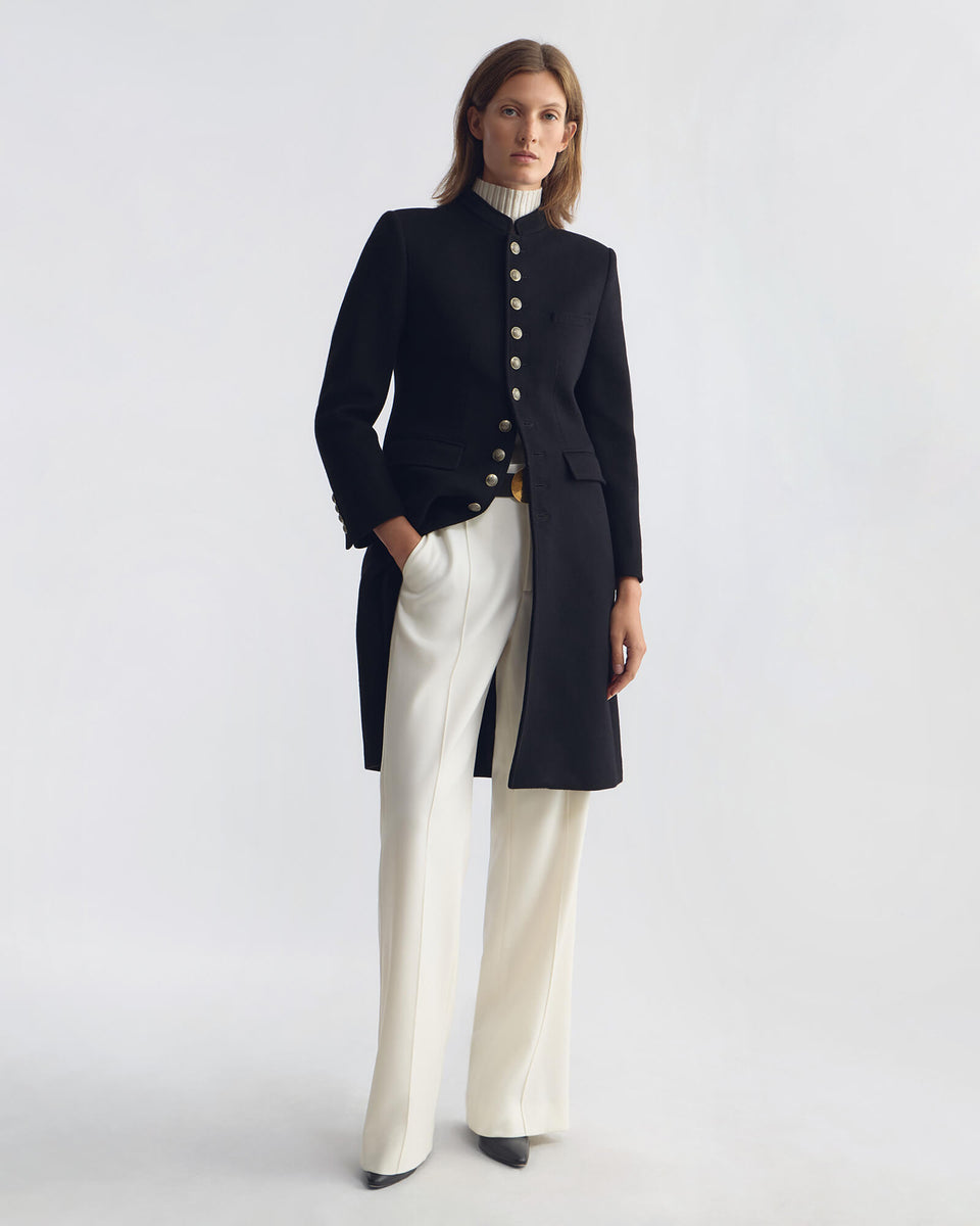 STETSON MILITARY WOOL COAT IN BLACK
