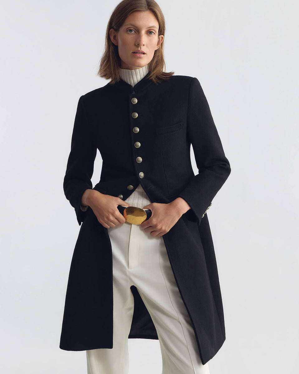 STETSON MILITARY WOOL COAT IN BLACK