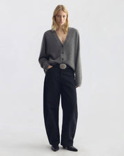 TANYA CARDIGAN IN CHARCOAL HEATHER