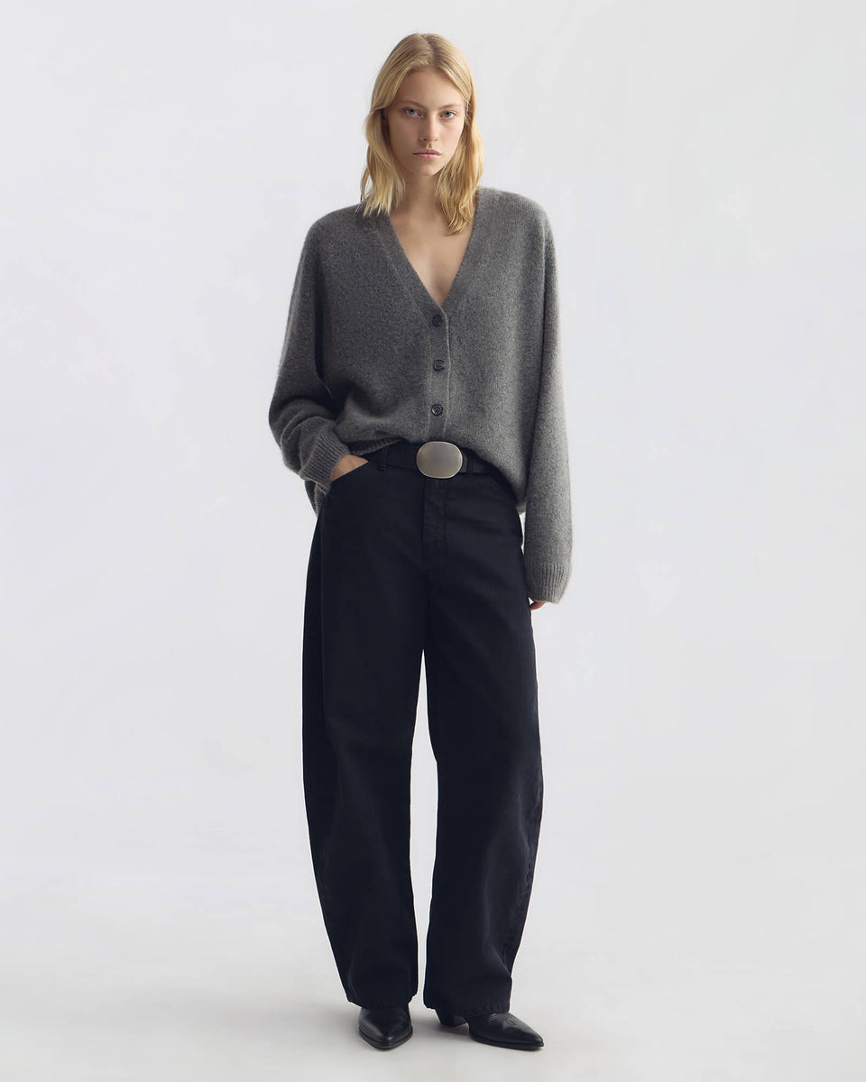 TANYA CARDIGAN IN CHARCOAL HEATHER