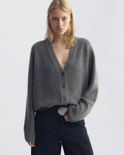TANYA CARDIGAN IN CHARCOAL HEATHER
