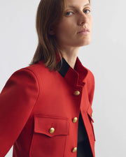 ROSEMONDE WOOL JACKET IN RED W/ BLACK