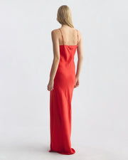 CAMI SILK GOWN IN RED